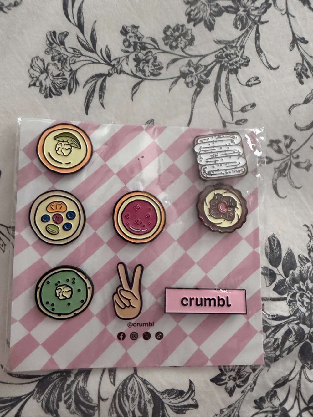 Crumbl cookie enamel pin set